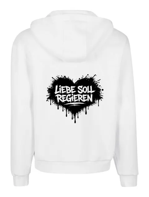 „Liebe soll regieren“ Zip-Hoodie